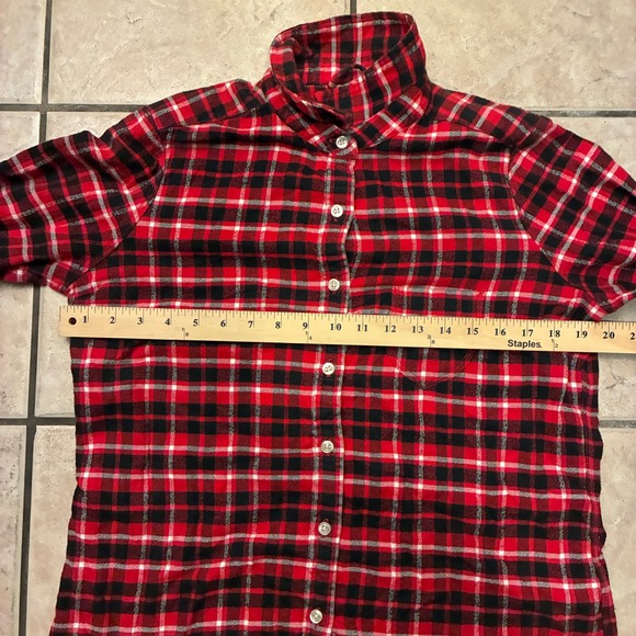 Levi's Men's Red Black Plaid Flannel Button Down Shirt Size L - Picture 6 of 6